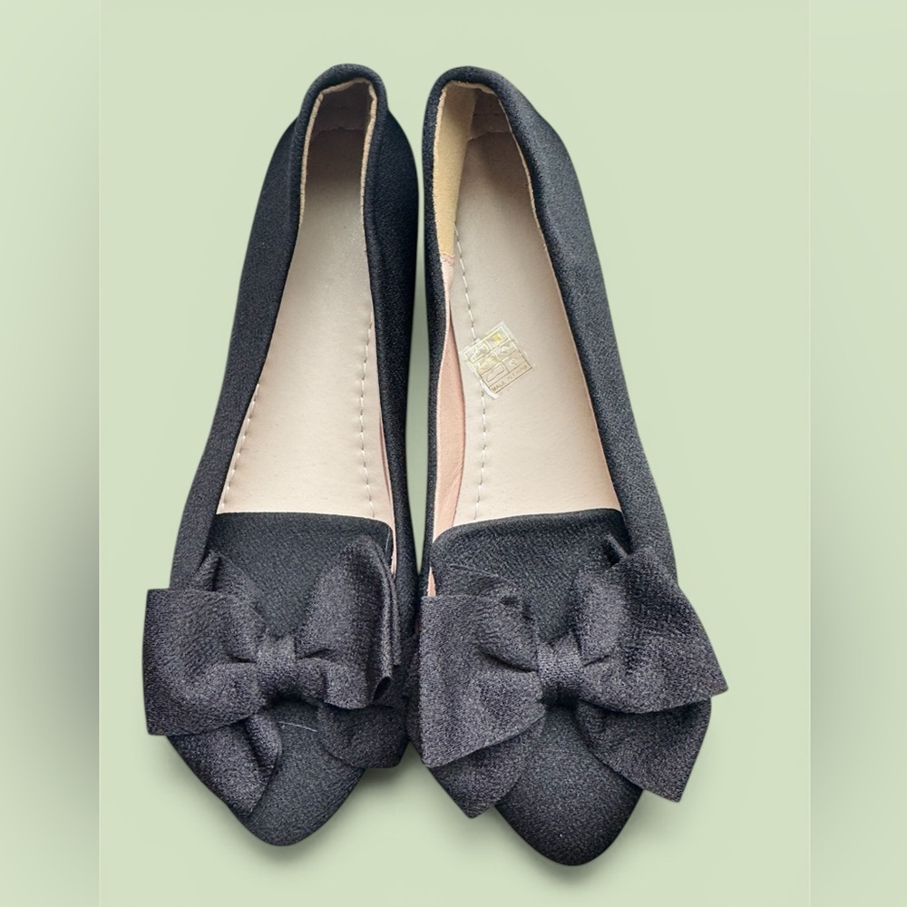Classic Black Bow Flats - Women's Comfortable Slip-On Offers are welcome!